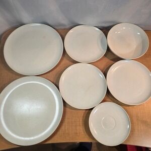 Vintage Color Flyte Royale MELMAC Branchell K. LaMovne designer 7 dishes‎ White